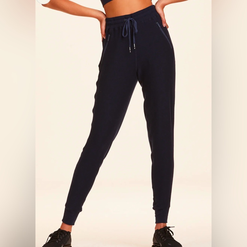 Alala Sweater Knit Rise Joggers Pants Navy